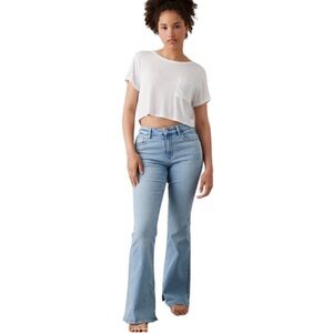 American Eagle Curvy Super Hi-Rise Flare Jeans Sz 12 Long